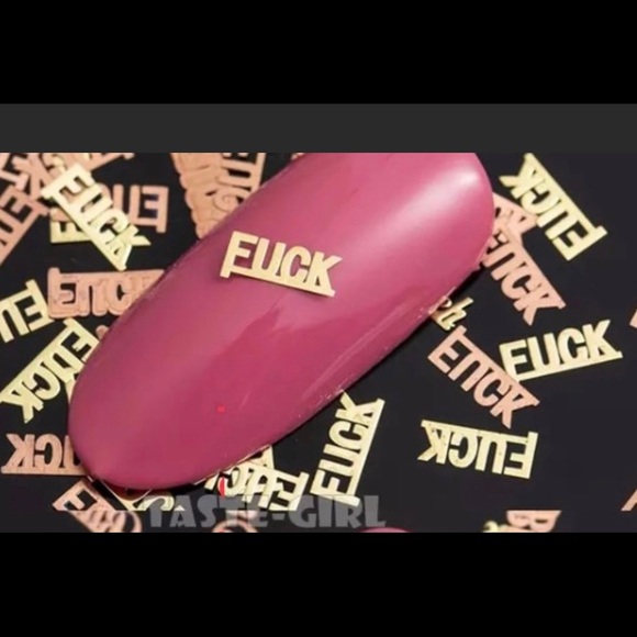 New thin gold metal nail art design F$&k - Picture 1 of 2